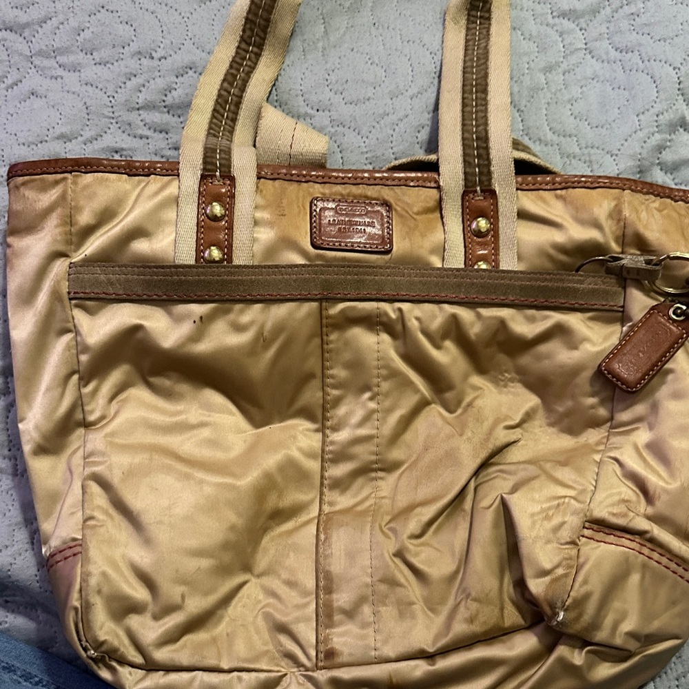 Coach Gold and Brown Women's Tote Bag
